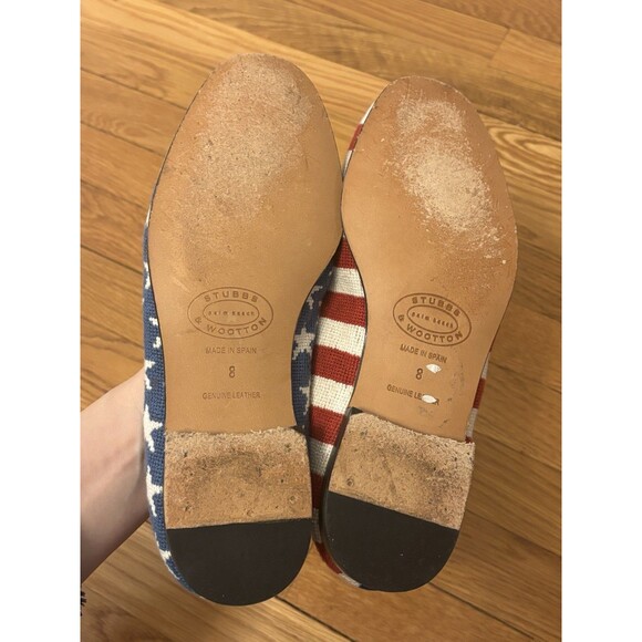 Vineyard Vines Stubbs & Wootton Flats Loafers Stars Stripes American Flag 8 - Picture 14 of 15